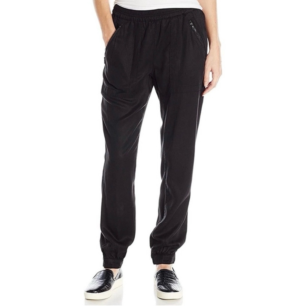 sam edelman tencel joggers, black, xs